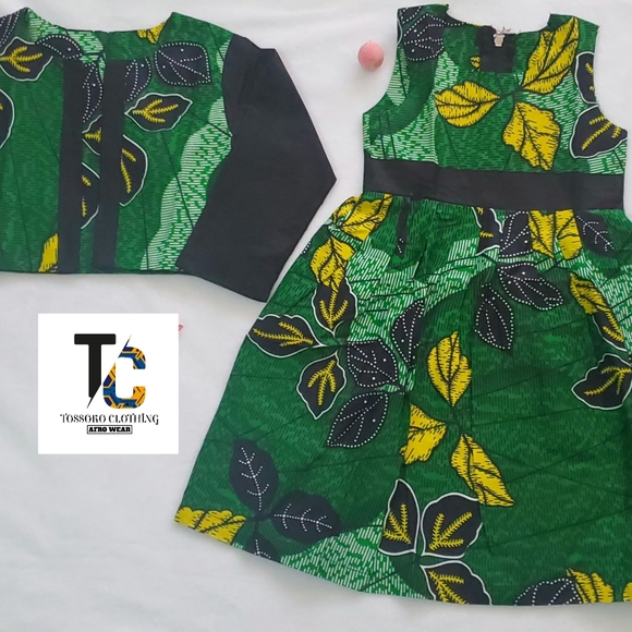 African Print Set Dress & Jacket Size 3-4 Nwot - Picture 2 of 6